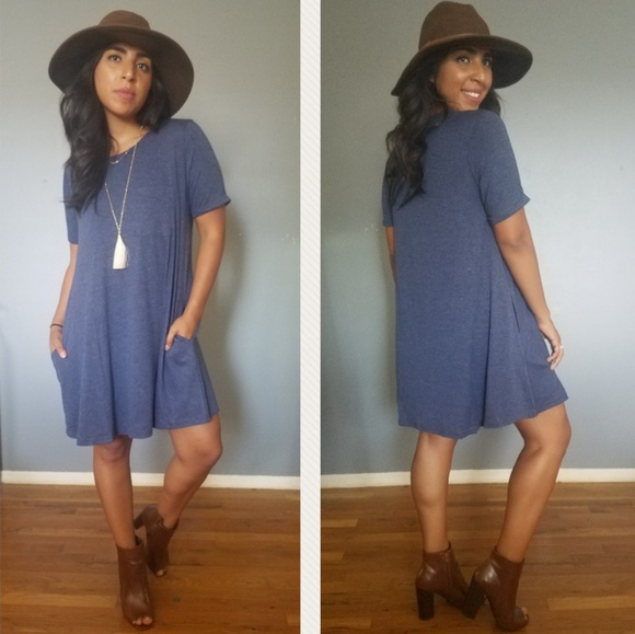 ON THE GO NAVY BLUE SWING DRESS - Picture 2 of 6
